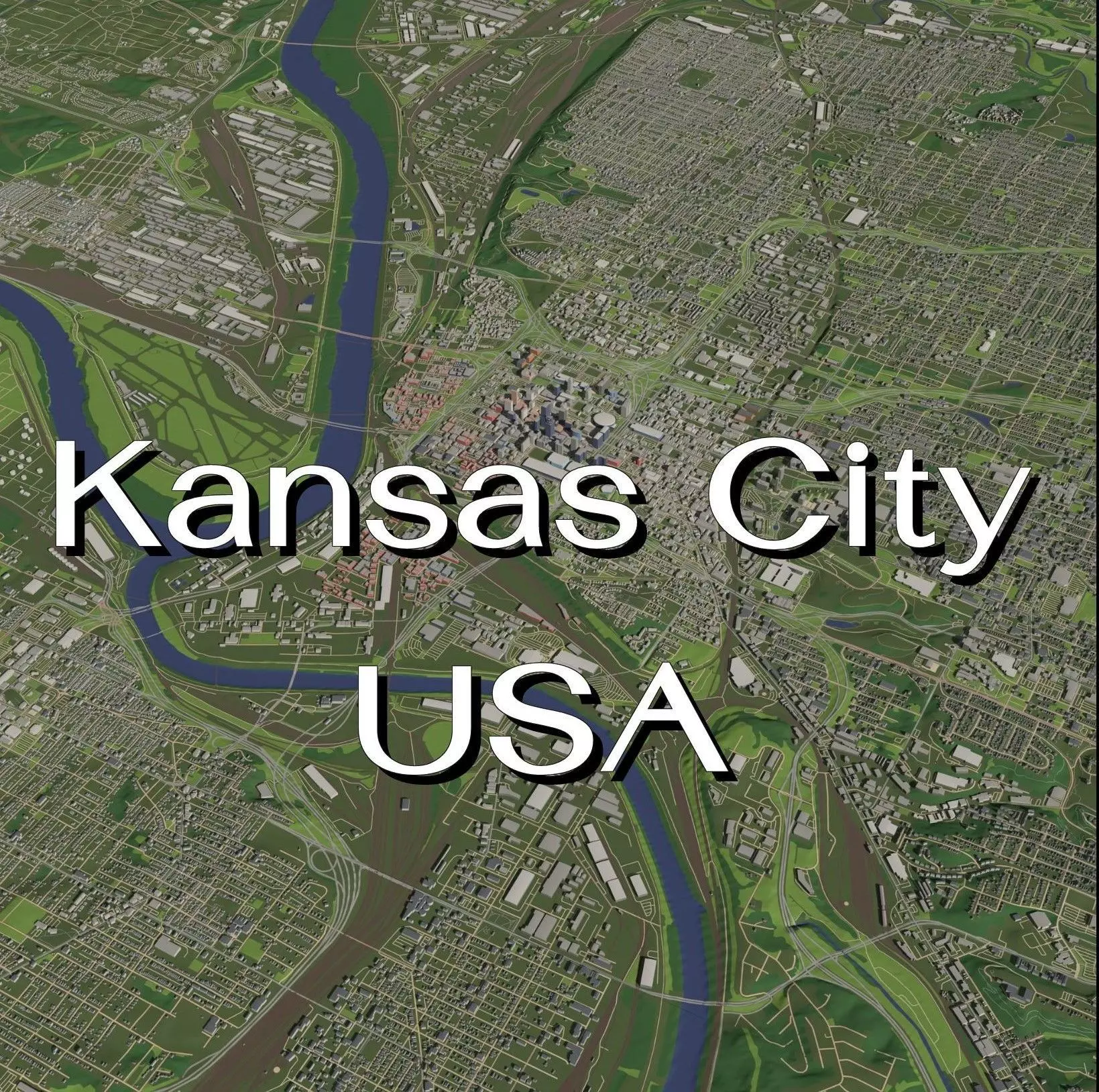 Kansas City USA - city and urban 3D model_0