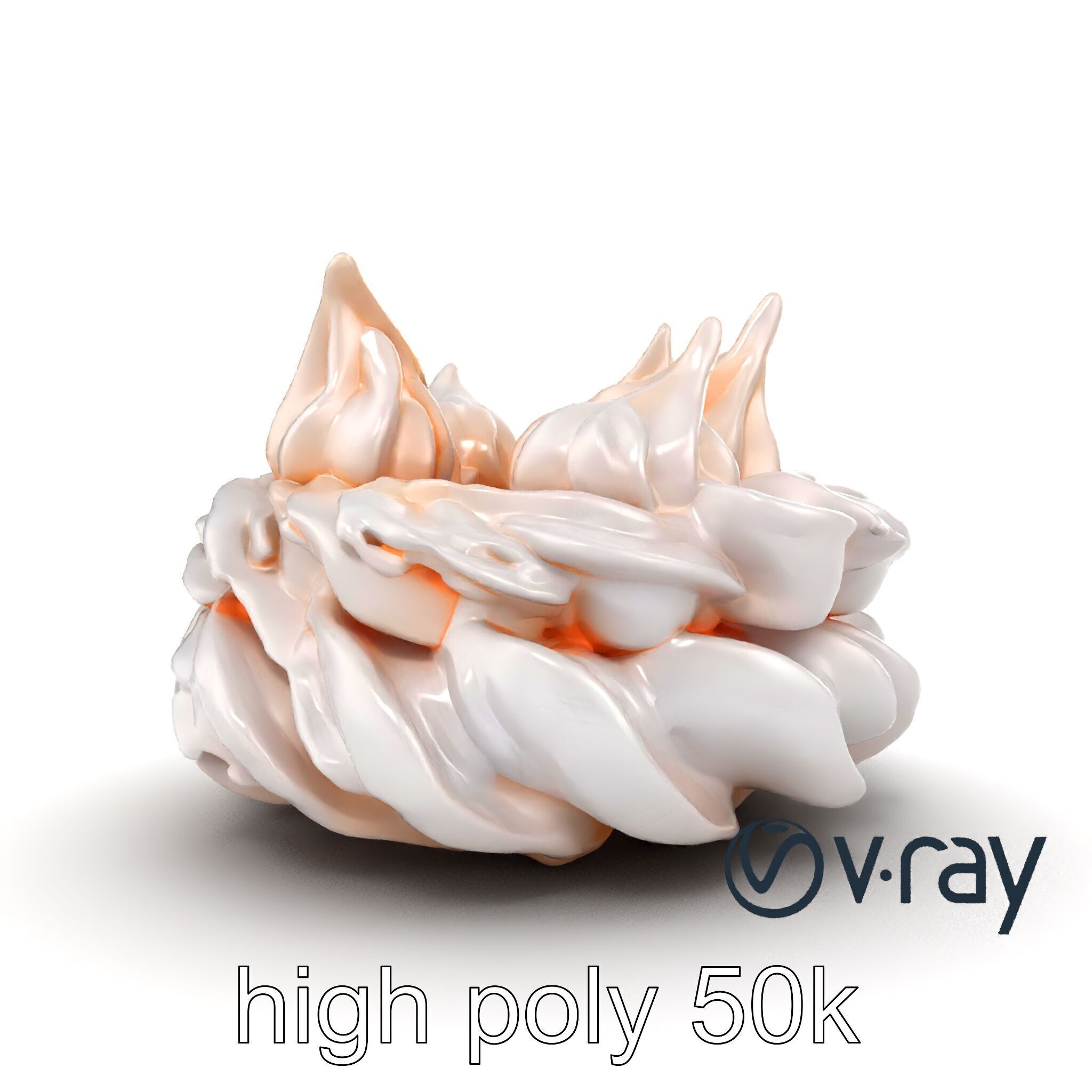 Stylized Meringue Cake Surreal Design model pack Low-poly 3D model_16