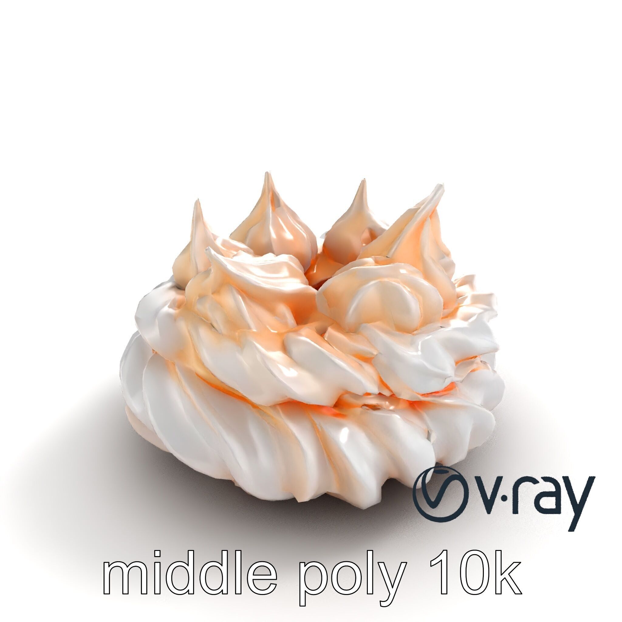 Stylized Meringue Cake Surreal Design model pack Low-poly 3D model_6