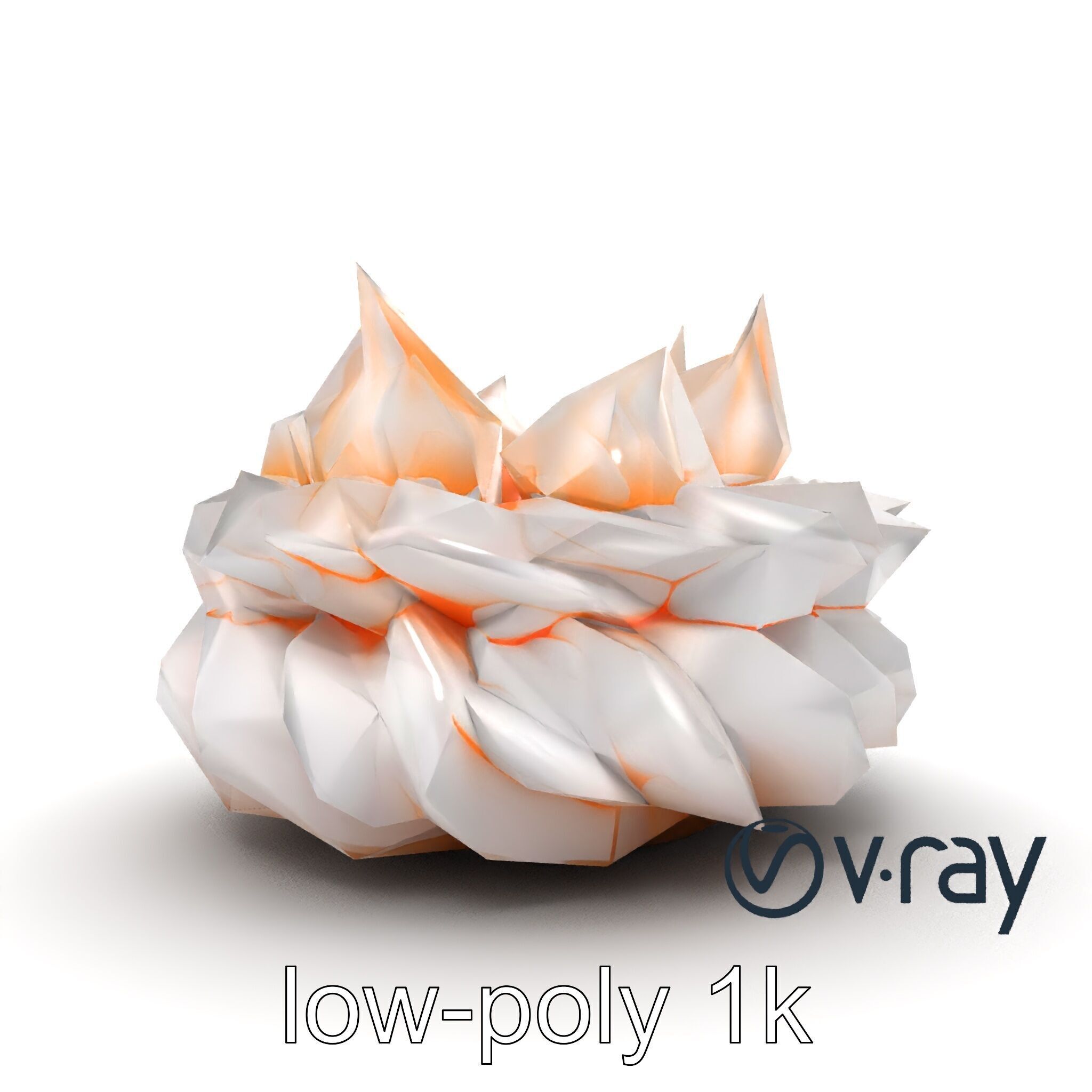 Stylized Meringue Cake Surreal Design model pack Low-poly 3D model_17
