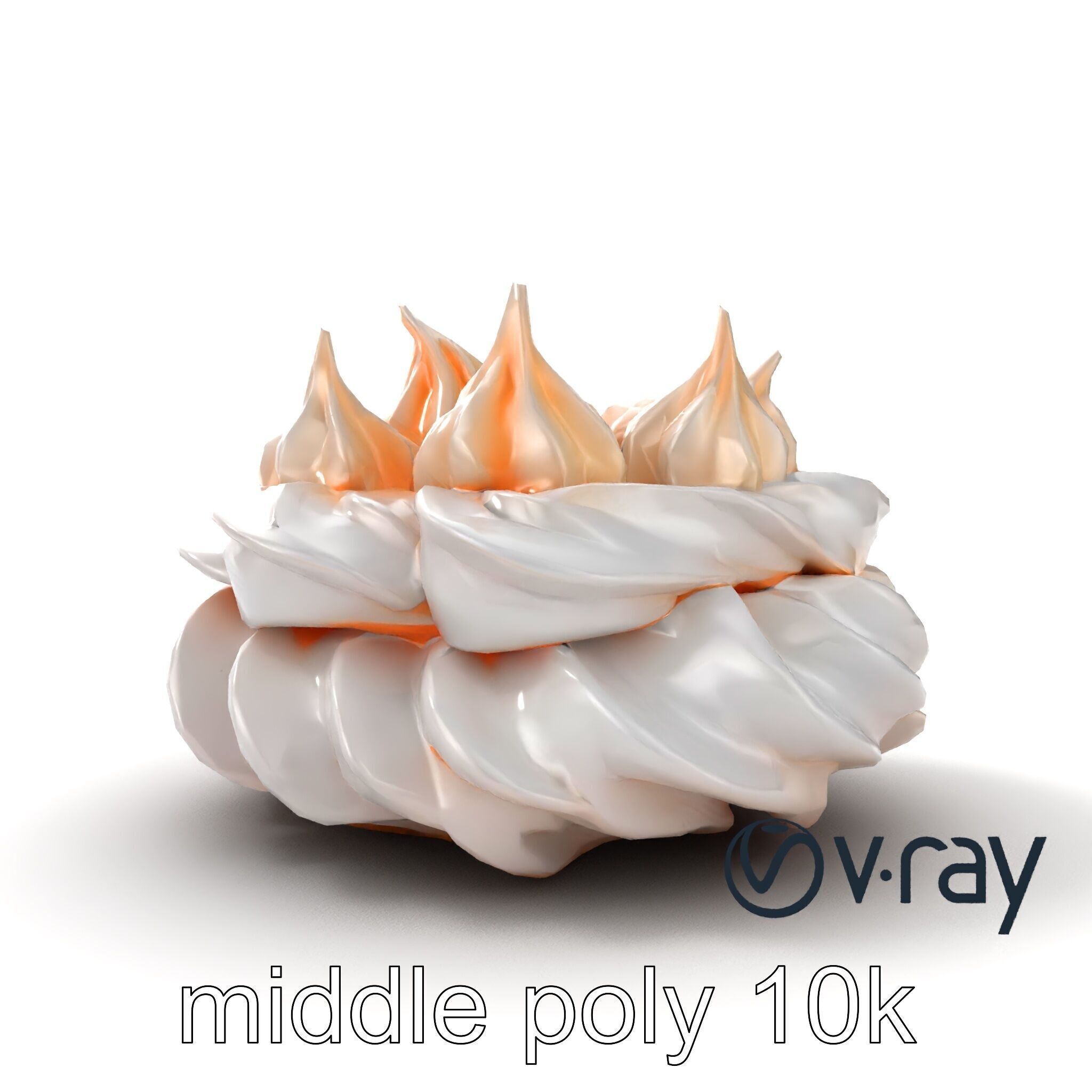 Stylized Meringue Cake Surreal Design model pack Low-poly 3D model_11