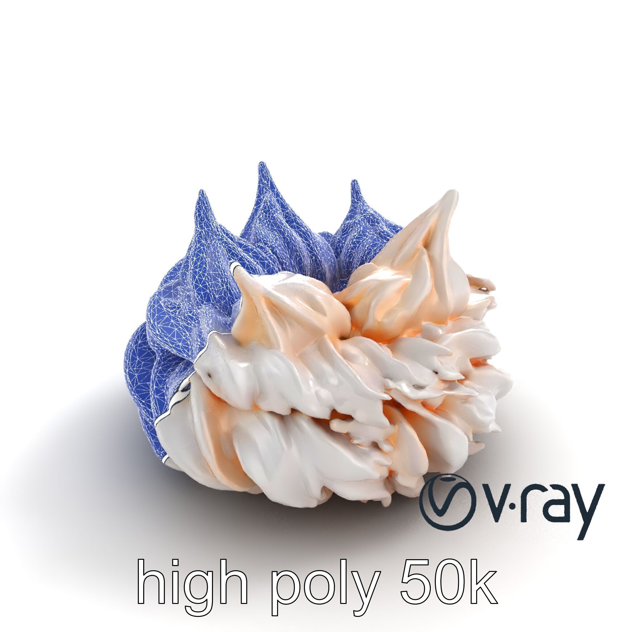 Stylized Meringue Cake Surreal Design model pack Low-poly 3D model_25