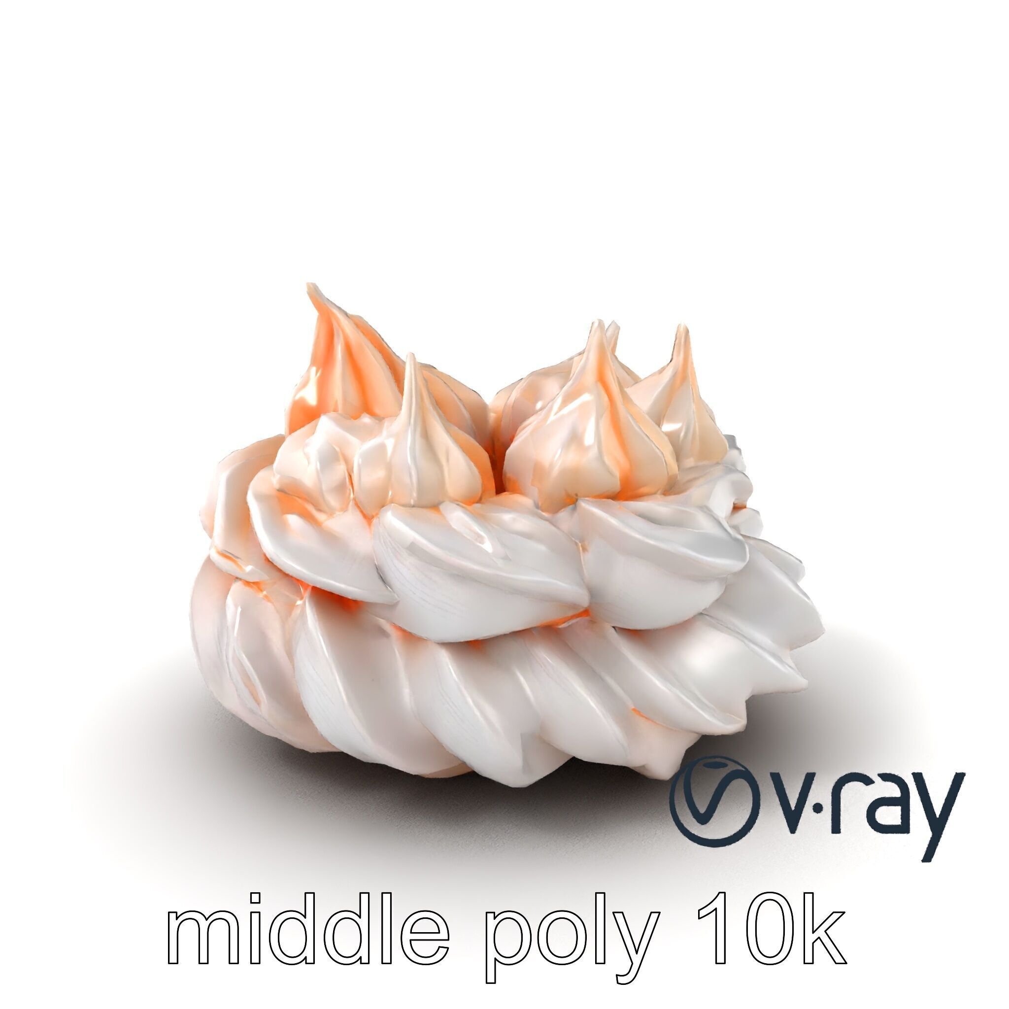 Stylized Meringue Cake Surreal Design model pack Low-poly 3D model_3