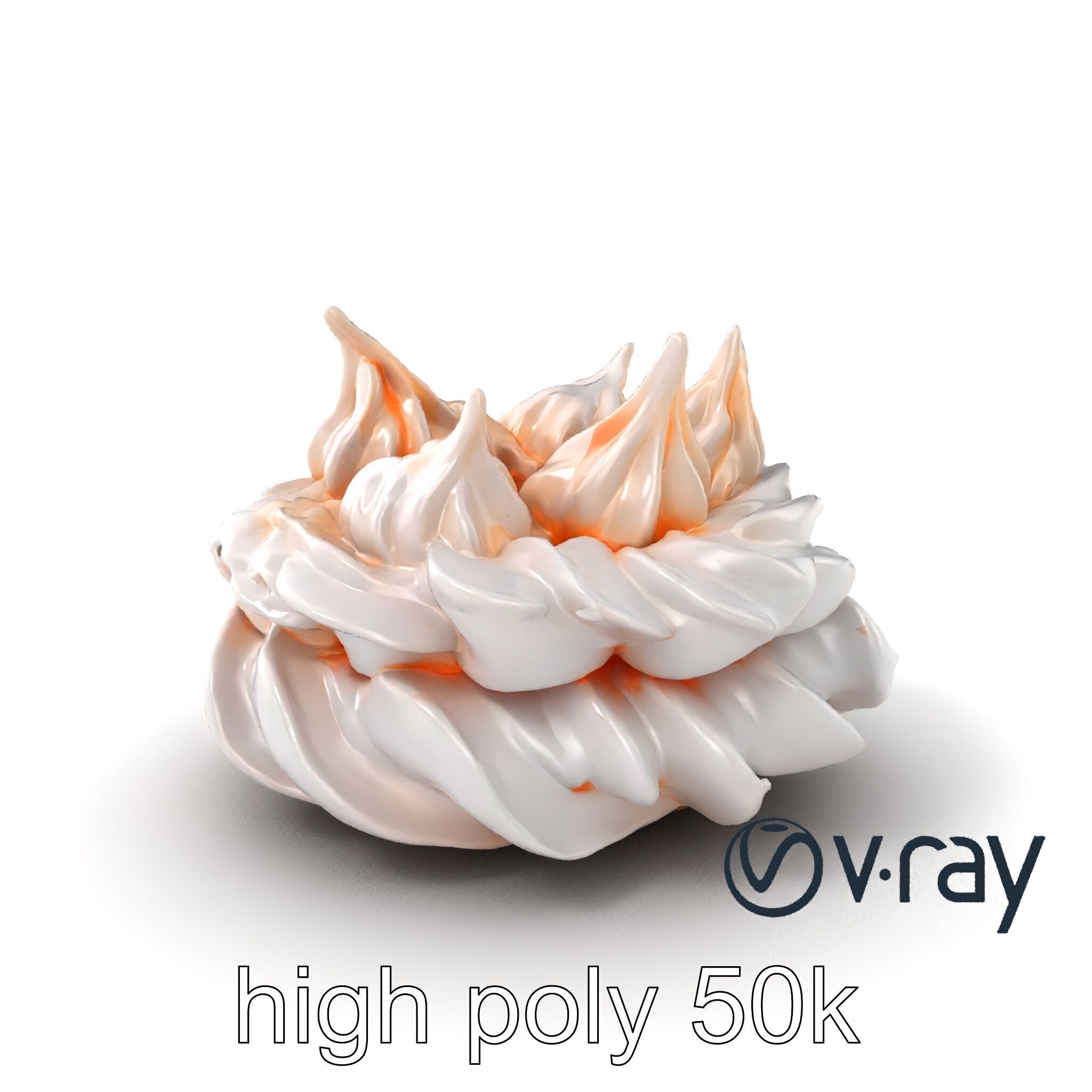 Stylized Meringue Cake Surreal Design model pack Low-poly 3D model_5