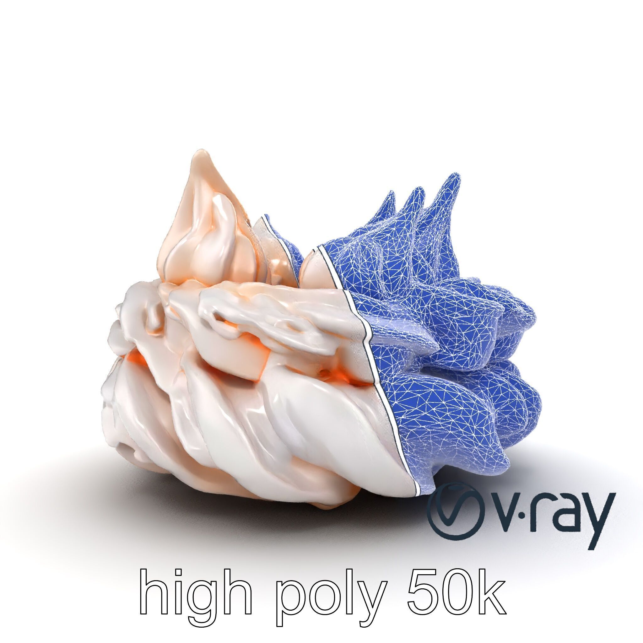 Stylized Meringue Cake Surreal Design model pack Low-poly 3D model_30