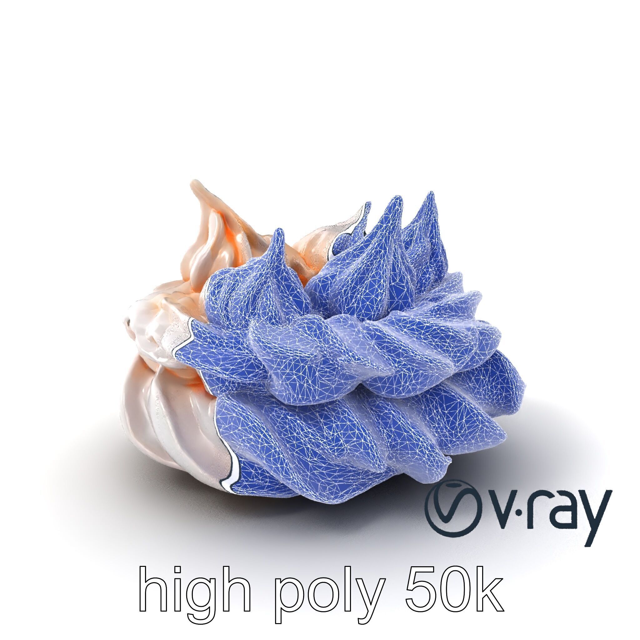 Stylized Meringue Cake Surreal Design model pack Low-poly 3D model_22