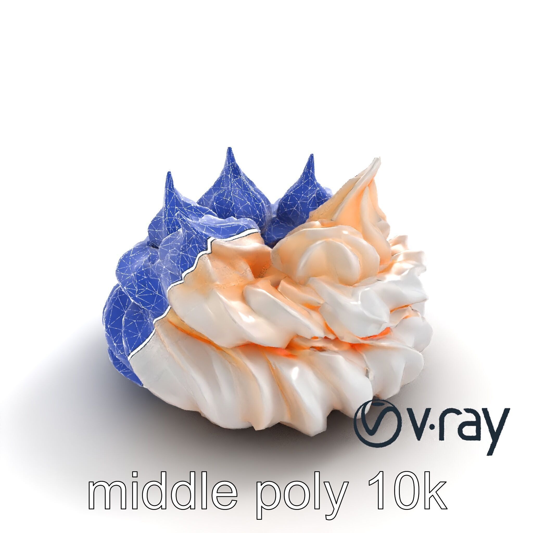 Stylized Meringue Cake Surreal Design model pack Low-poly 3D model_21