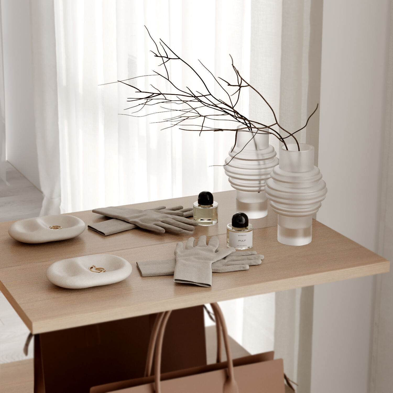 Hallway in a modern minimalist style ZS01 3D model_3