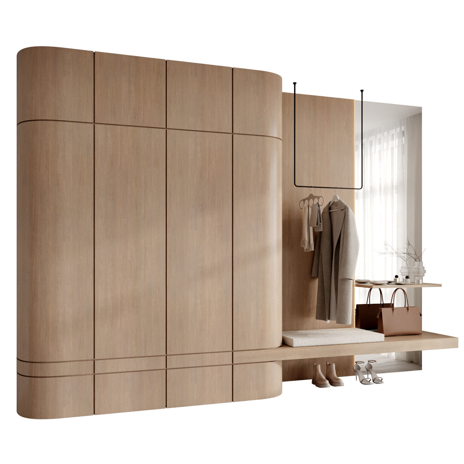 Hallway in a modern minimalist style ZS01 3D model_1