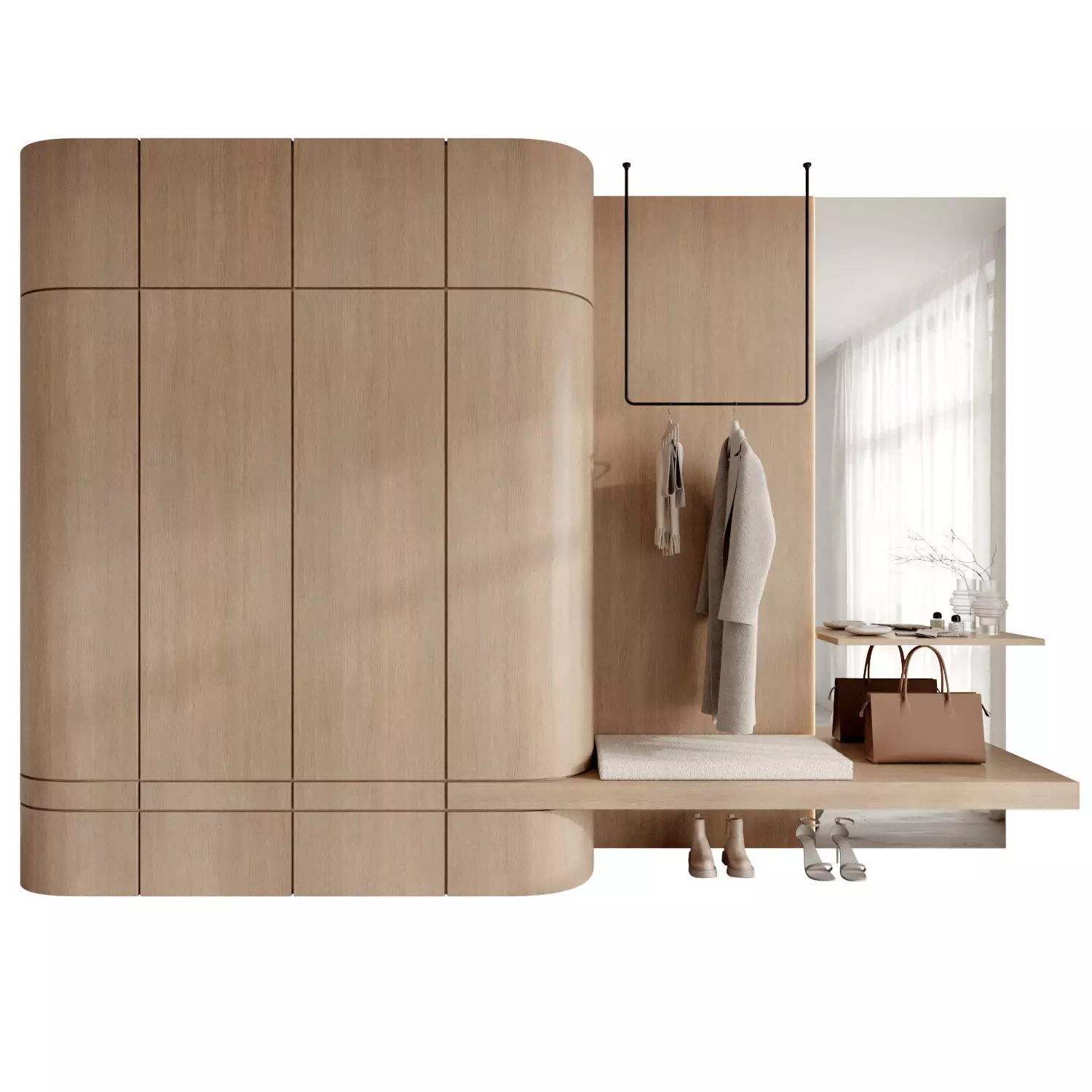 Hallway in a modern minimalist style ZS01 3D model_0