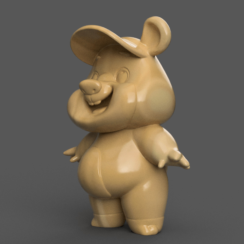 Cute Bear 3D Model Fun Cartoon Decoration STL 3D print model_1
