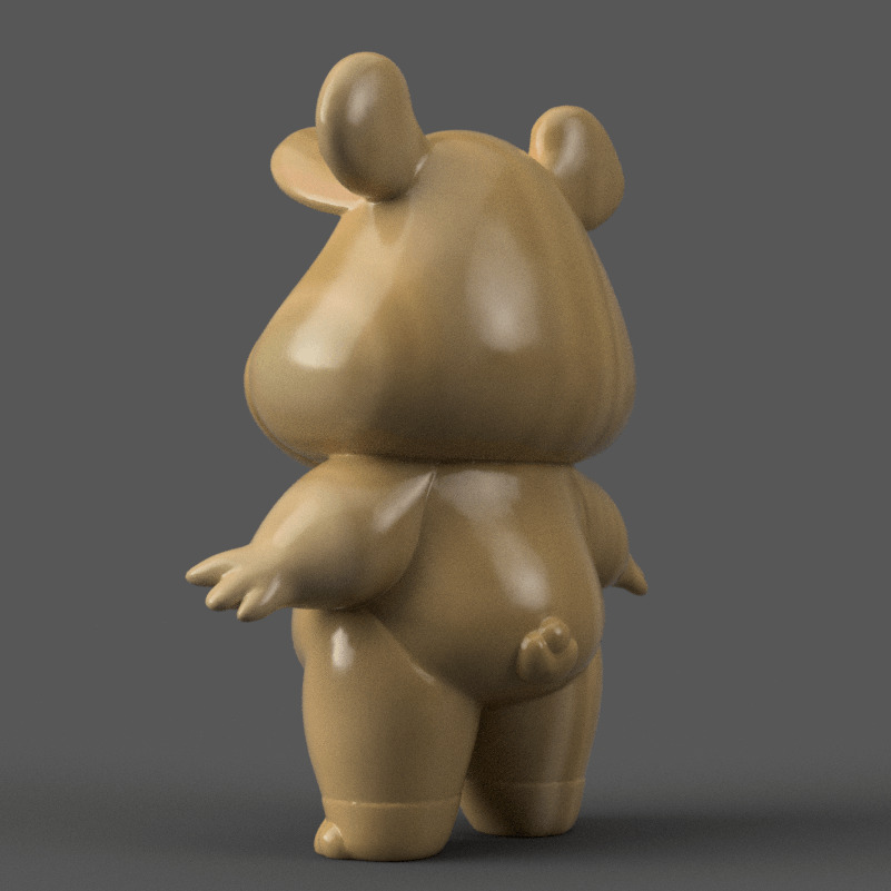 Cute Bear 3D Model Fun Cartoon Decoration STL 3D print model_3