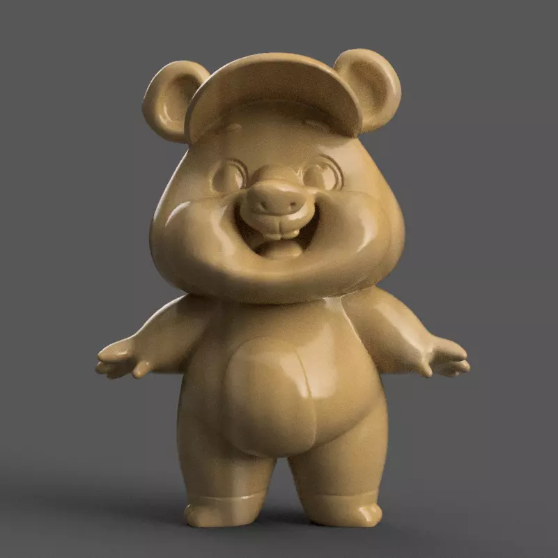 Cute Bear 3D Model Fun Cartoon Decoration STL 3D print model_0