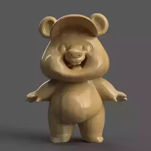 Cute Bear 3D Model Fun Cartoon Decoration STL