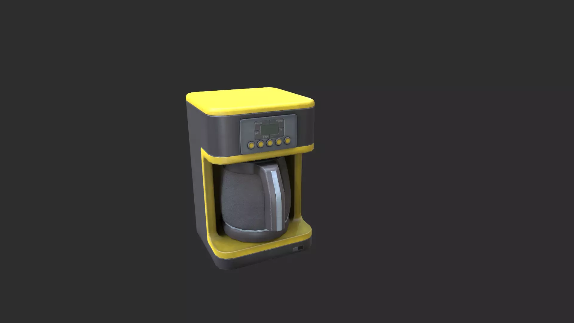 Coffee machine Low-poly 3D model_0