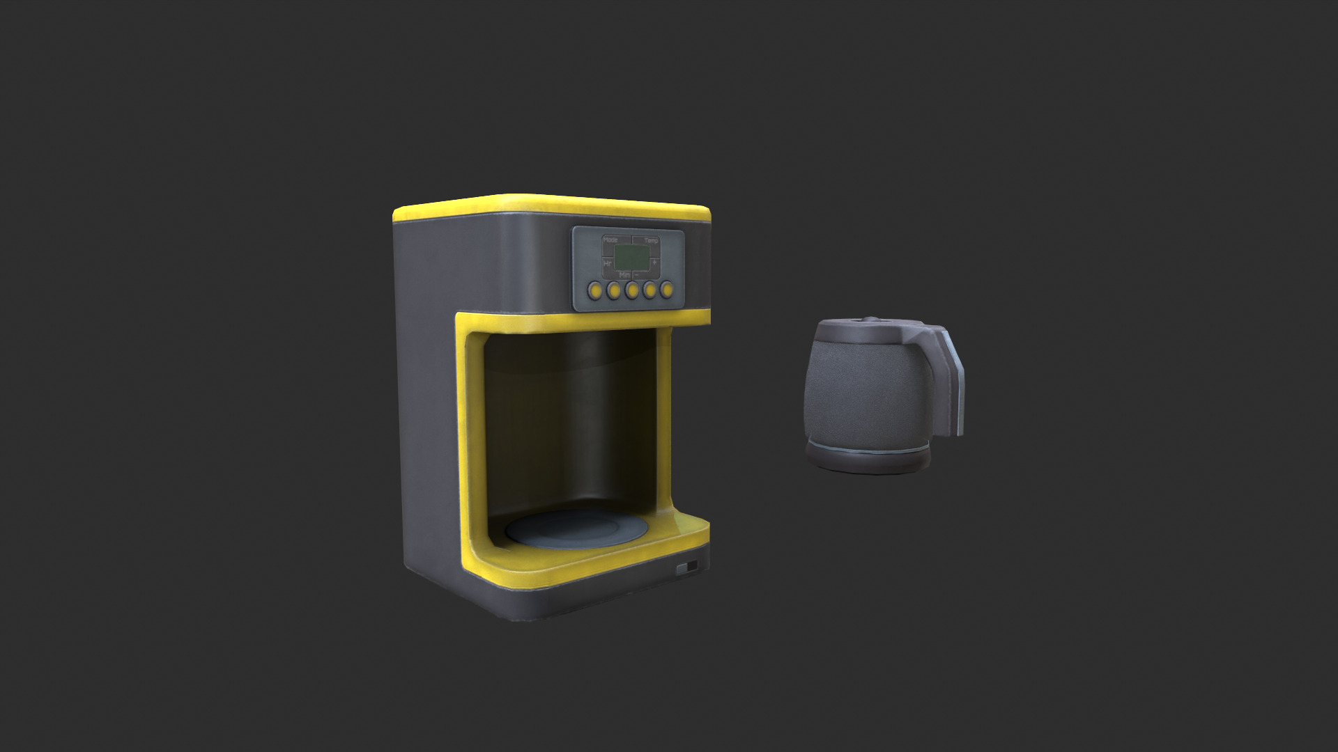 Coffee machine Low-poly 3D model_6