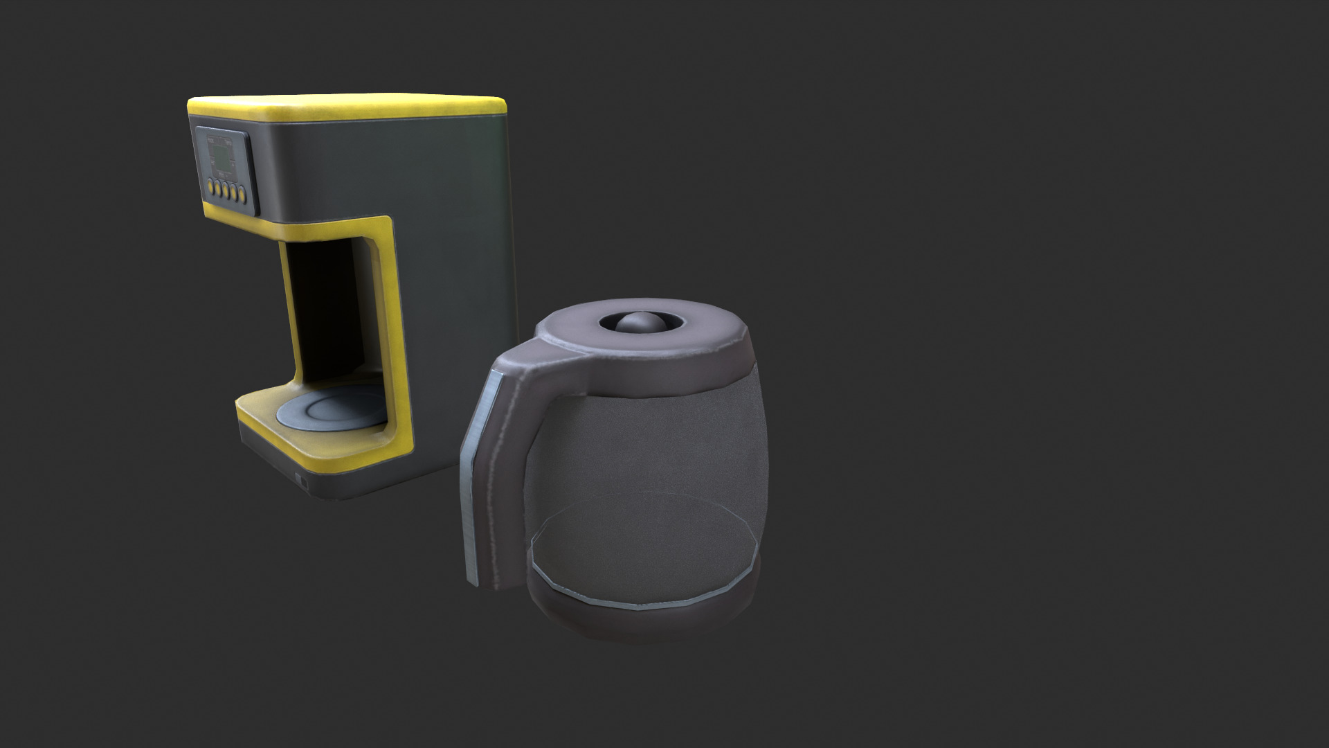 Coffee machine Low-poly 3D model_4