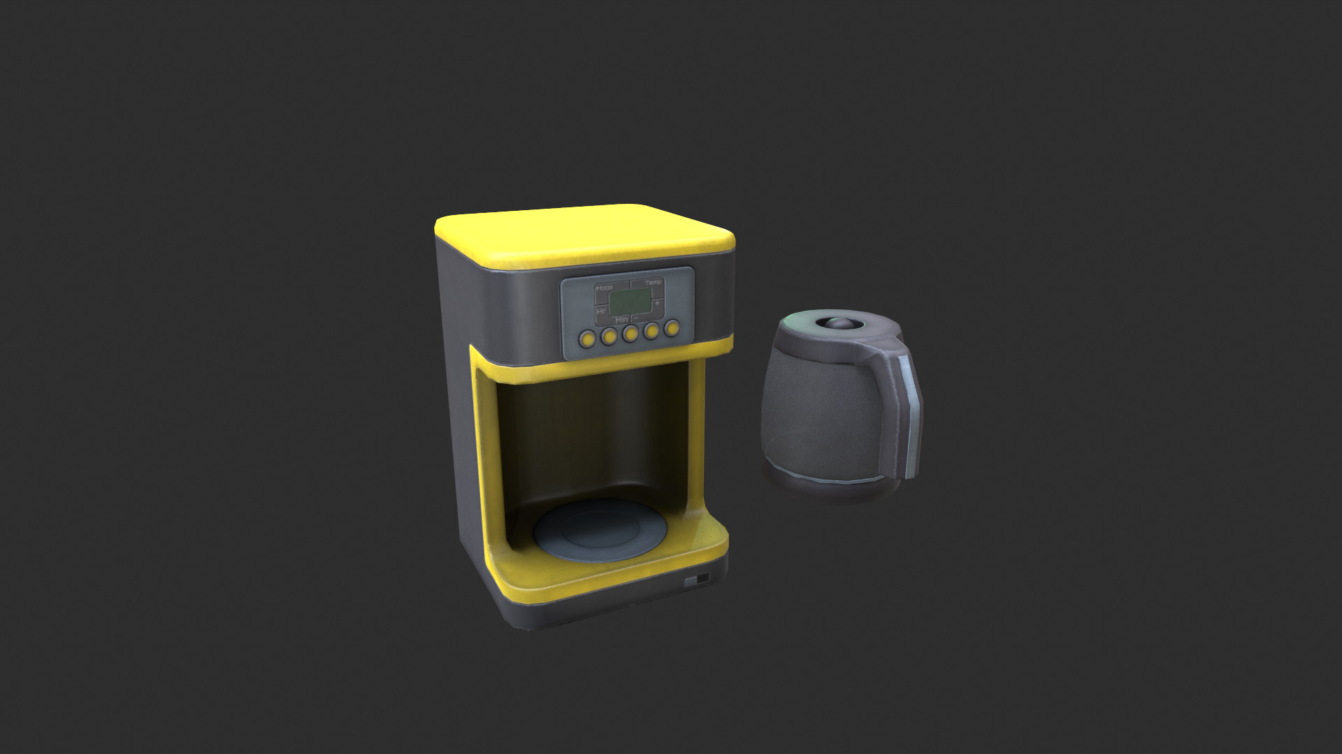 Coffee machine Low-poly 3D model_2