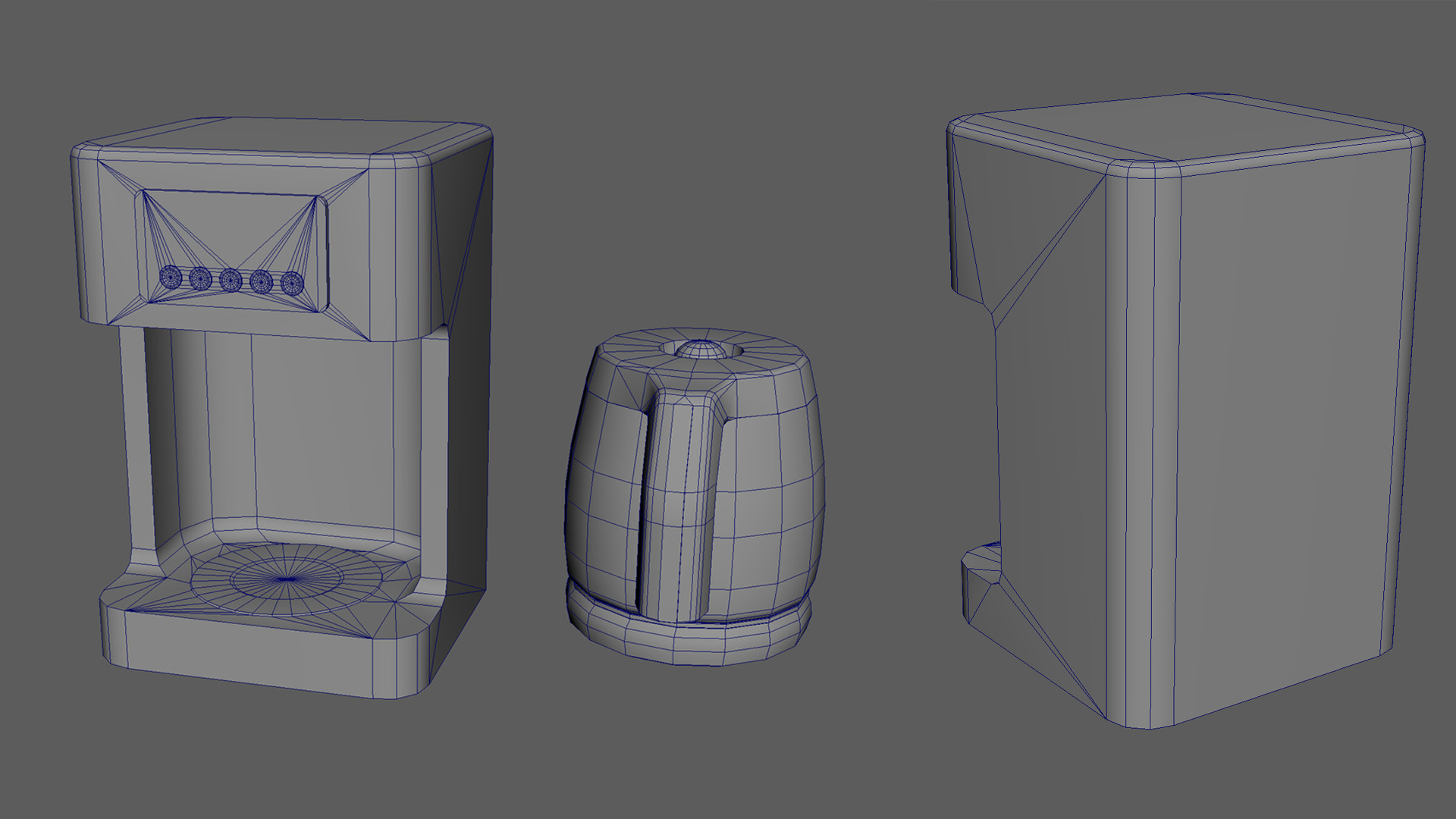 Coffee machine Low-poly 3D model_7