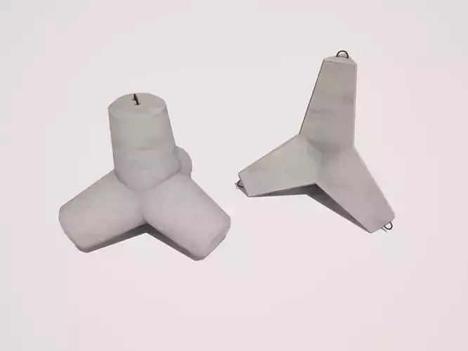 Concrete Tetrapod Breakwater and Starblock