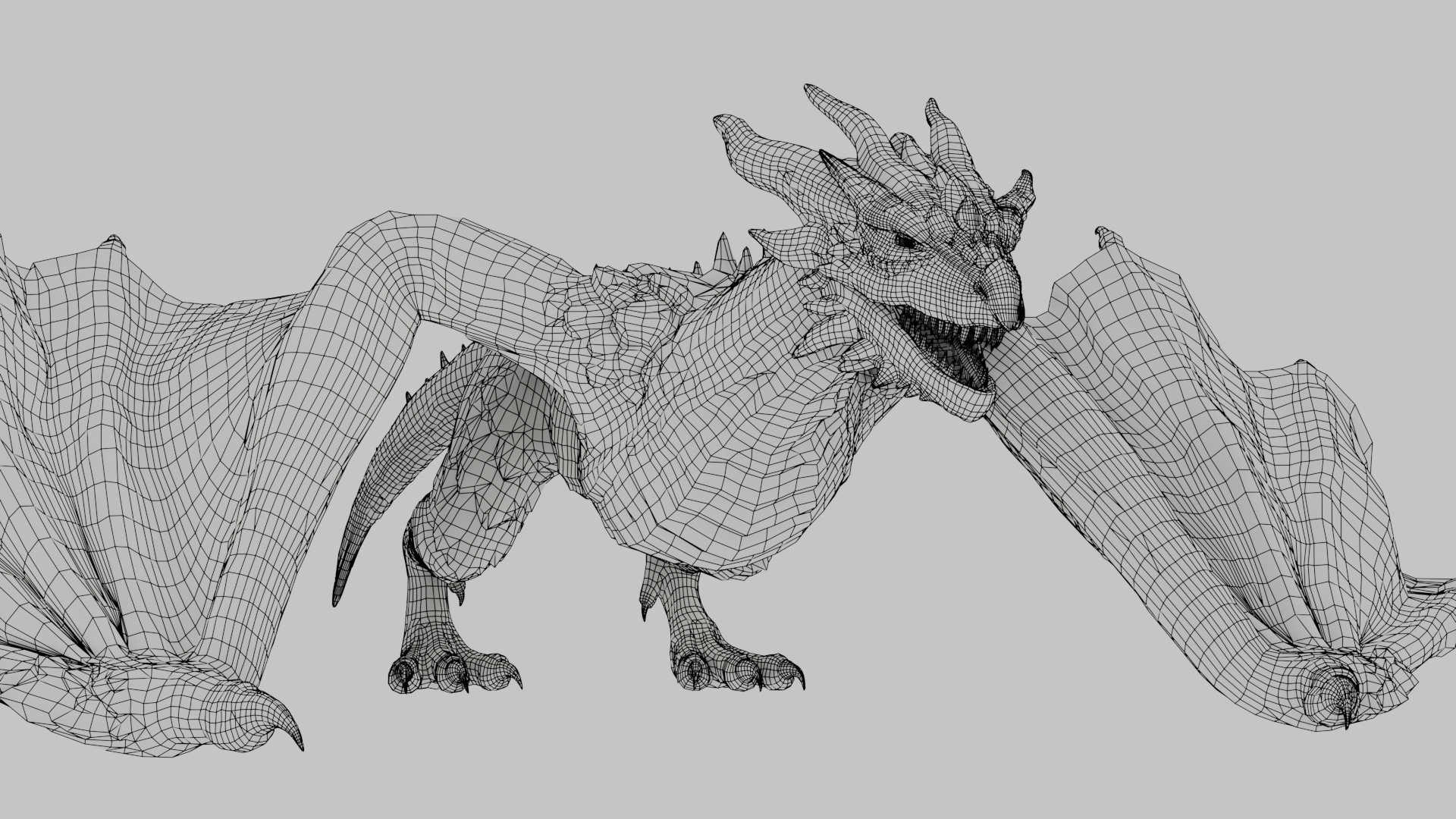 Red Wyvern Dragon Low-poly 3D model_10