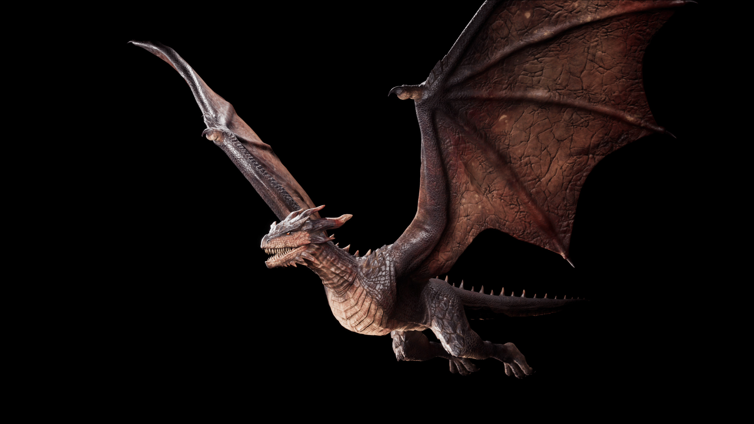 Red Wyvern Dragon Low-poly 3D model_4