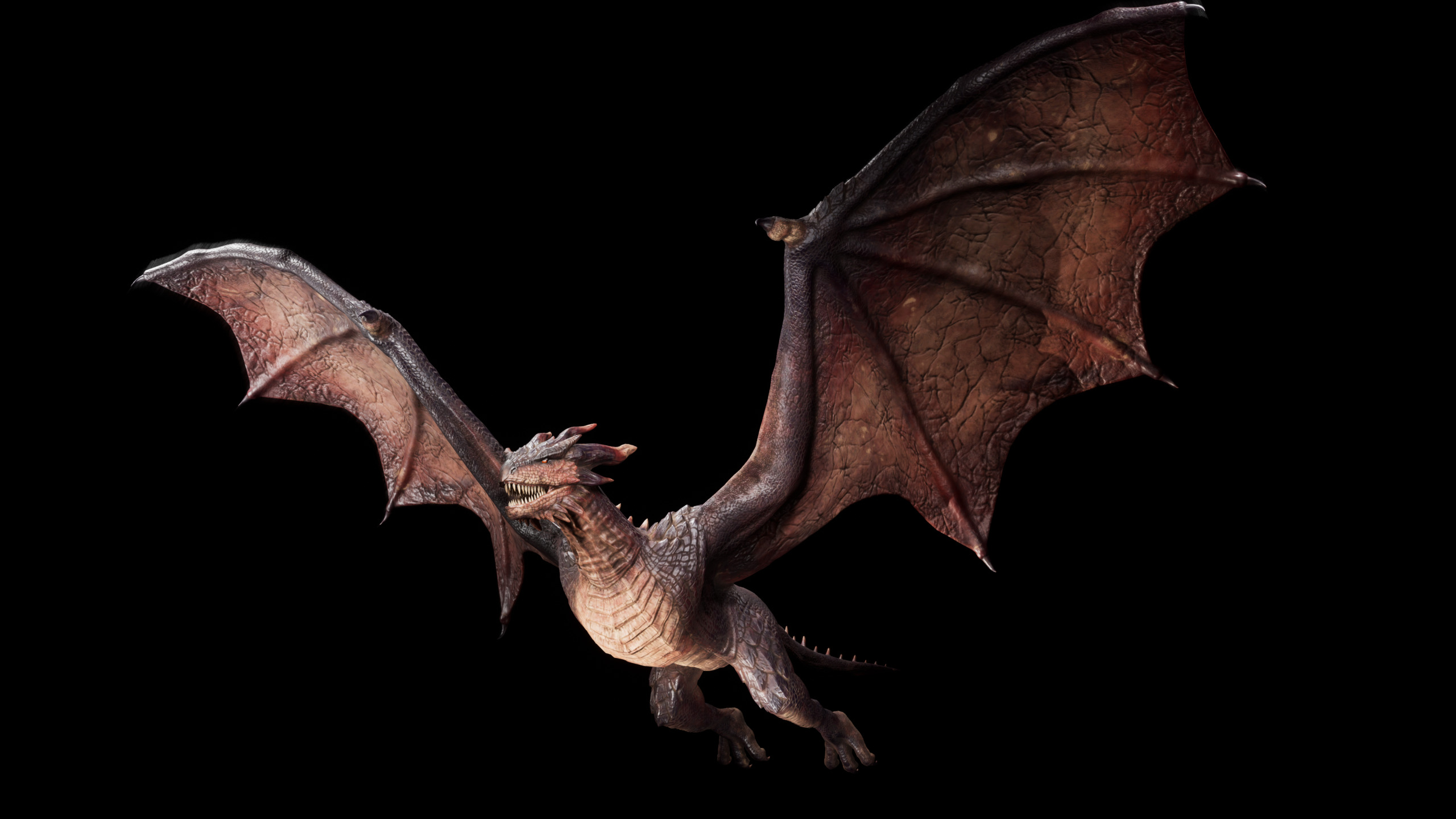 Red Wyvern Dragon Low-poly 3D model_5