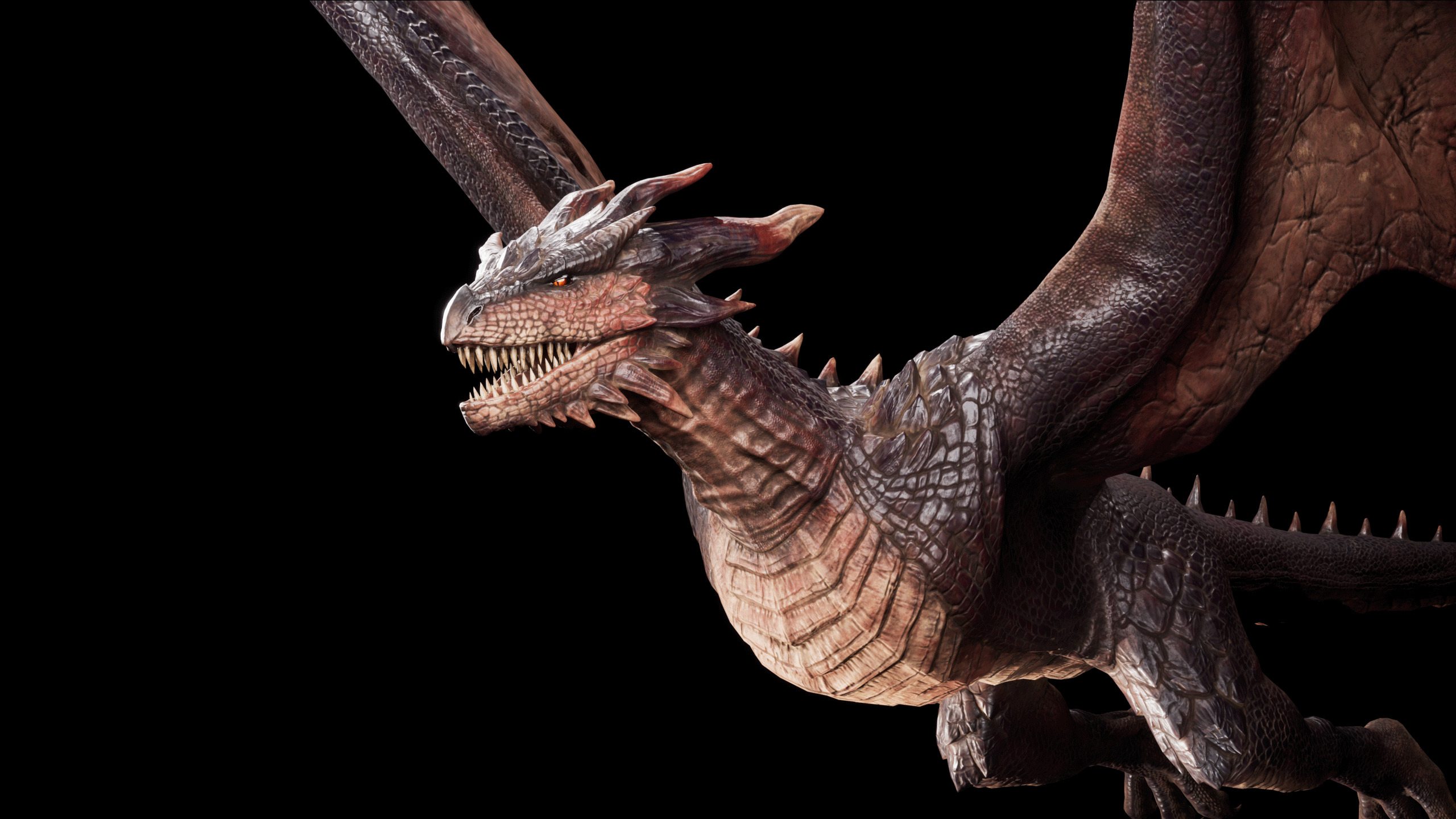 Red Wyvern Dragon Low-poly 3D model_2