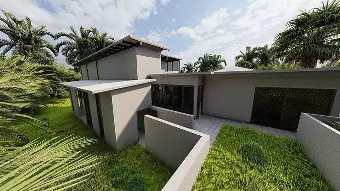 Casa Scene- Beach villa-Modern House 3D model 5