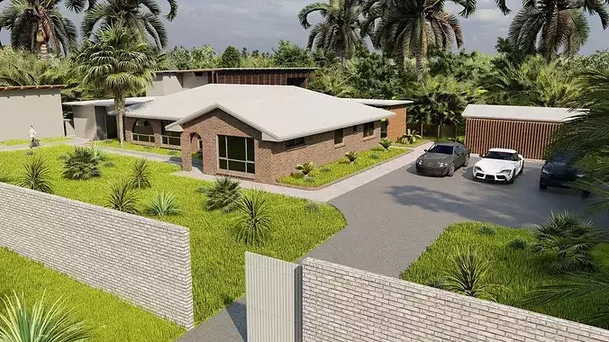 Casa Scene- Beach villa-Modern House 3D model 4