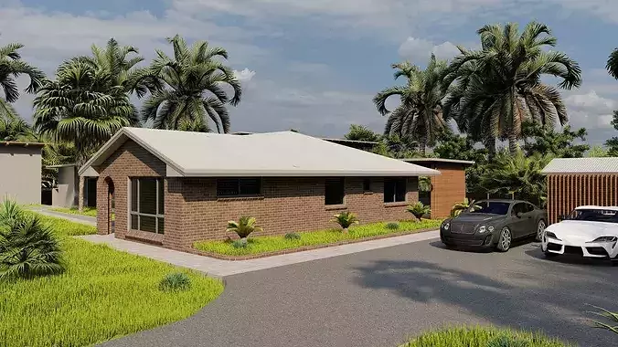 Casa Scene- Beach villa-Modern House 3D model 7