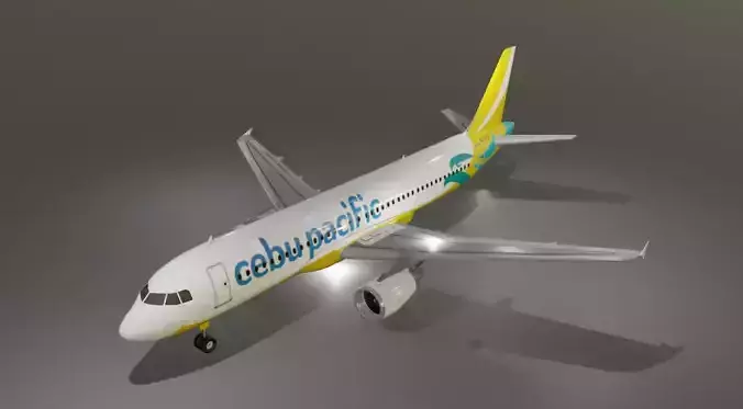 Cebu Air airbus a320-214 low poly 3D Model Low-poly 3D model