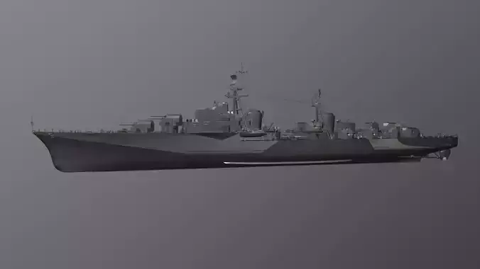 French cruiser Desaix navy Low-poly 3D model