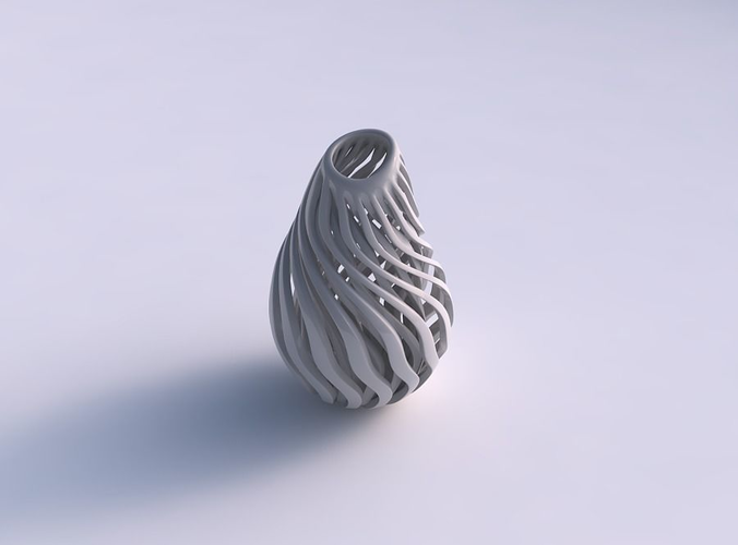 Vase oval wavy compressed top with muscle structure pimp up top