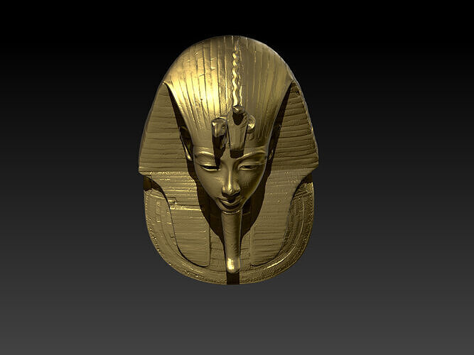 Pharaoh Tutankhamun Mask -Rough Texture- 3D printable model 3D print model