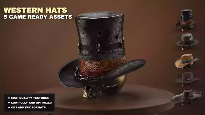 Western Hats - Game Ready