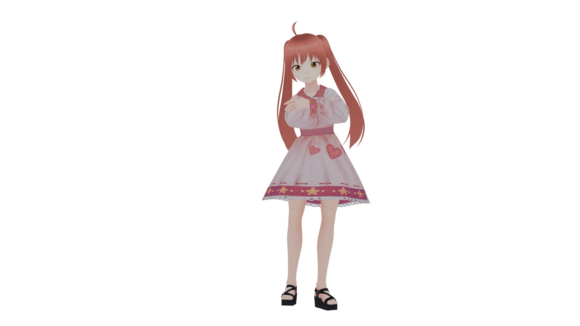 Full animeted anime girl cut character 3D Model Collection_16