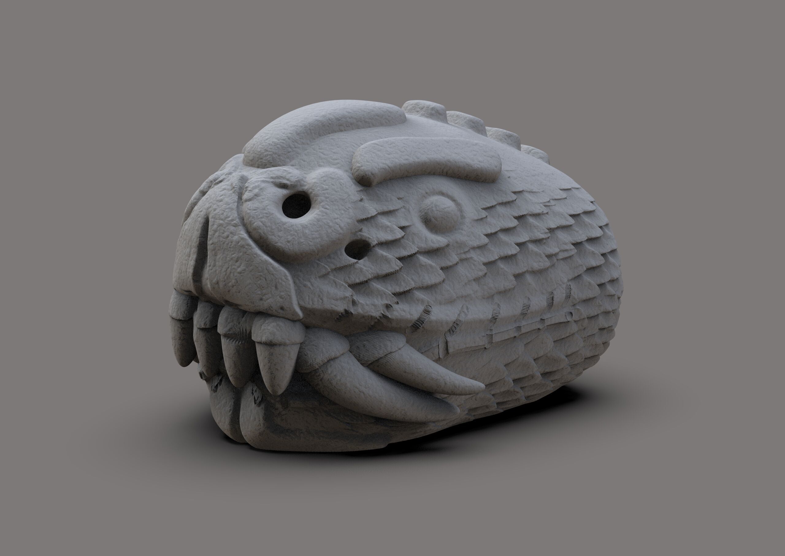 Azteca Serpents head 3D print model_4