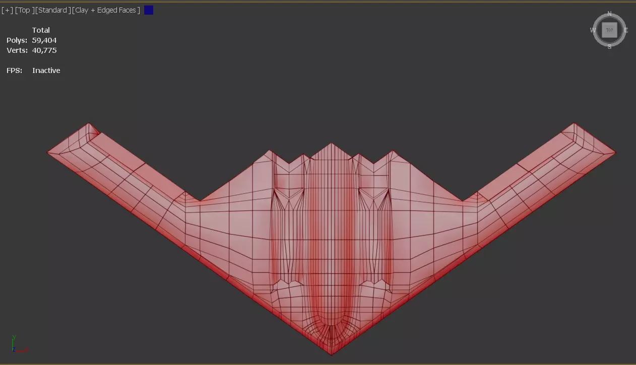 B-2 Spirit Low-poly 3D model_11