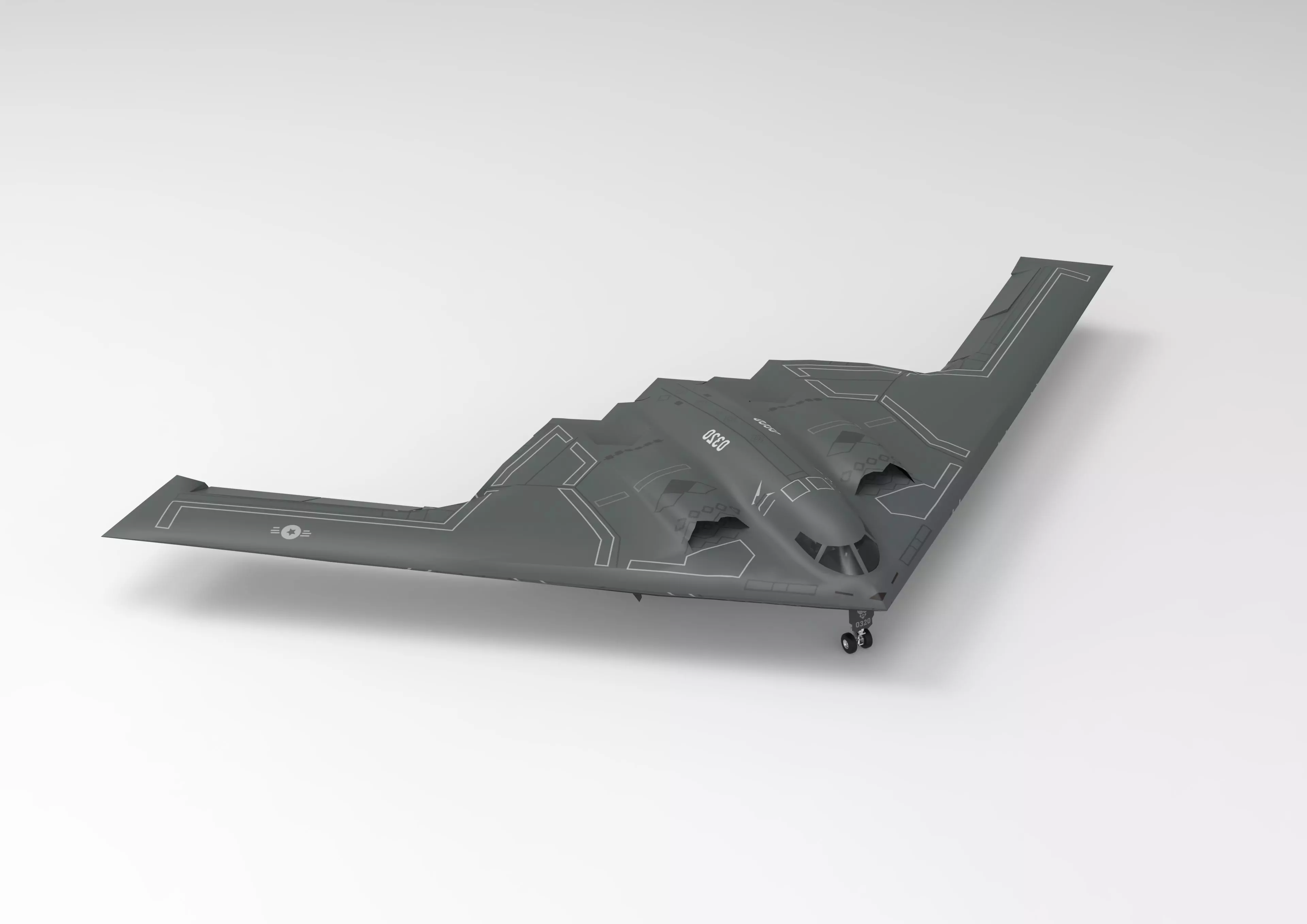 B-2 Spirit Low-poly 3D model_0