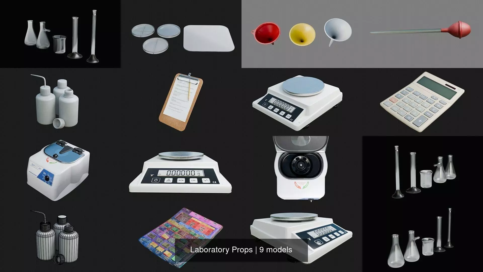 Laboratory Props 3D Model Collection_0