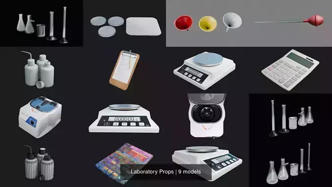 Laboratory Props 3D Model Collection