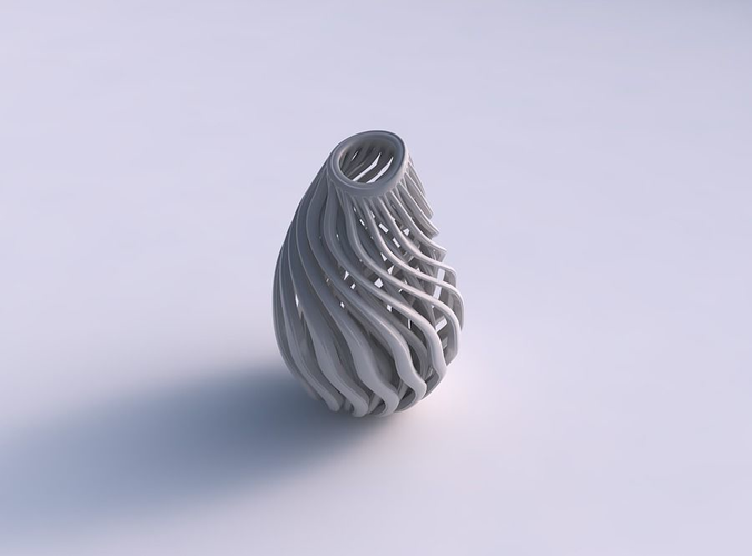 Vase oval wavy with beveled muscle structure pimp up top