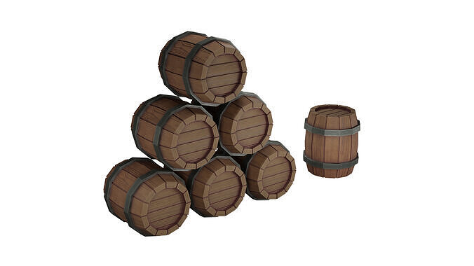 Stylized Barrel Package Low-poly 3D model