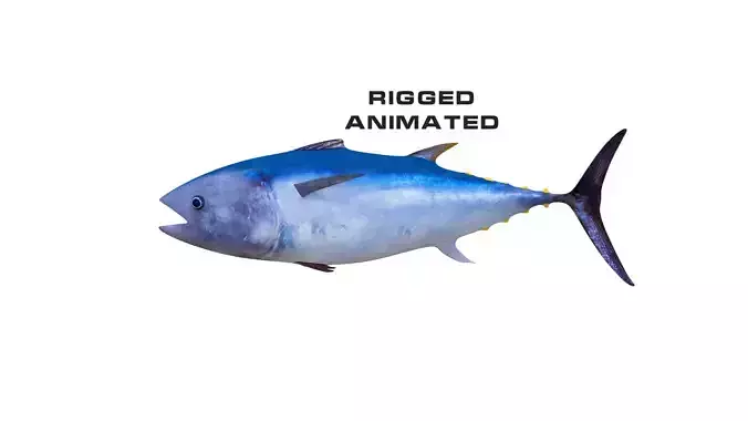 Low-Poly Tuna Animated Free low-poly 3D model