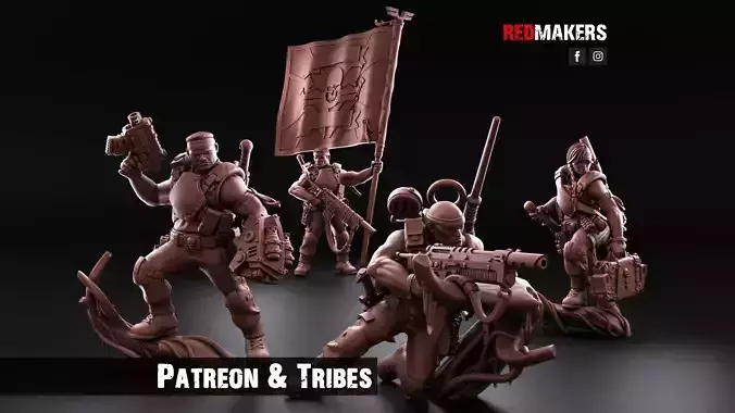 Jungle Fighters - Command Squad of the Imperial Force 3D print model