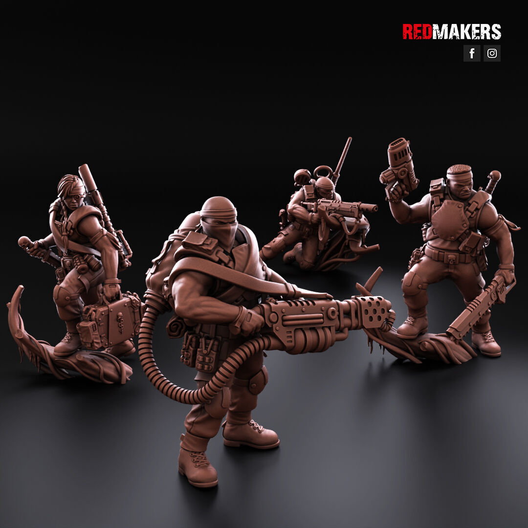 Jungle Fighters - Command Squad of the Imperial Force 3D print model_2