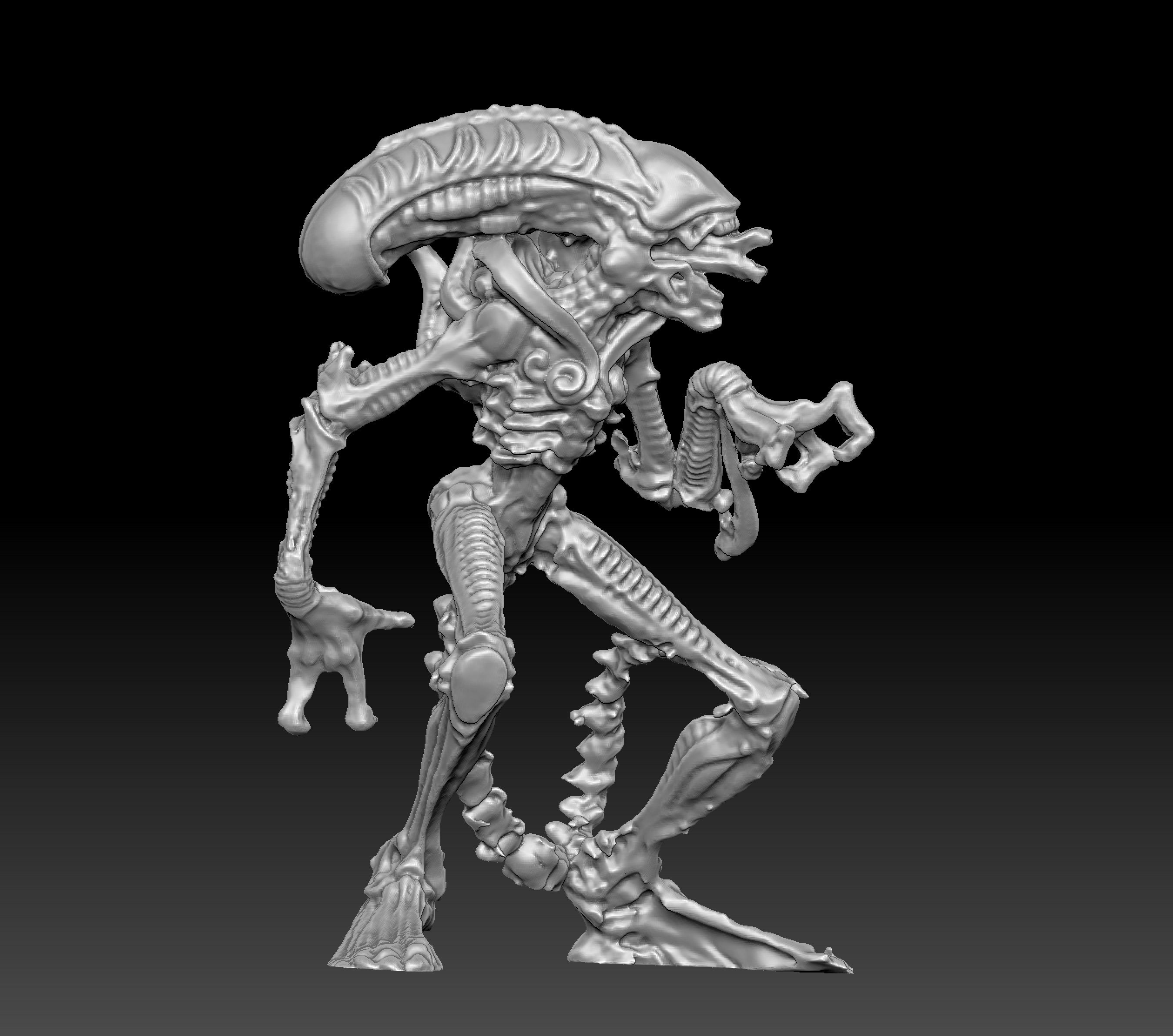 Xenomorphy Statue Scan 3D print model_1
