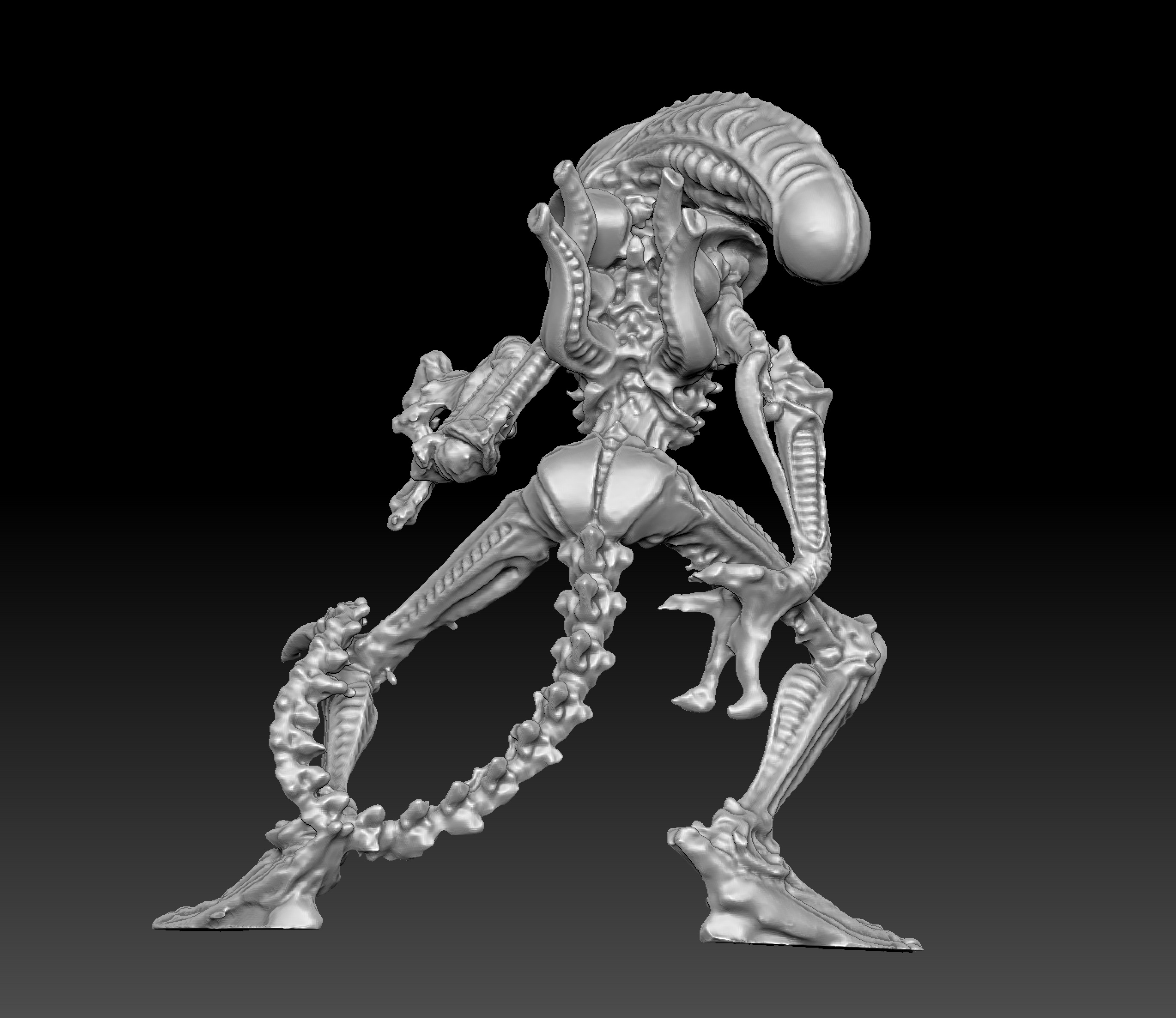 Xenomorphy Statue Scan 3D print model_2
