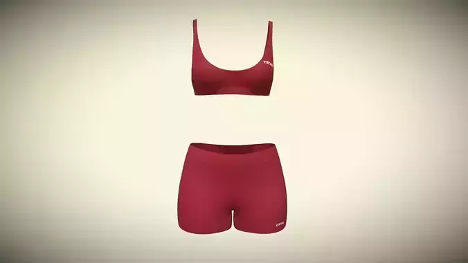 Ladies Bralette With Shorts In Low Poly